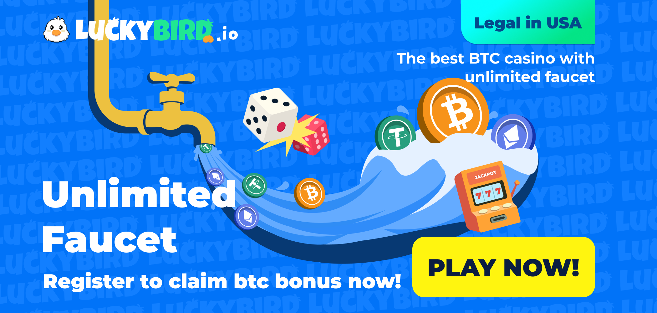 LuckyBird social sweepstakes casino | play to earn | unlimited faucet